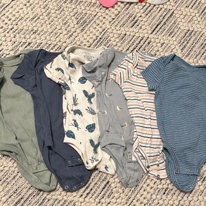 Baby One Piece Set - Blue, Green, Gray, Striped